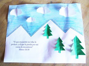 Artesanato 5: Cenário de montanha de neve